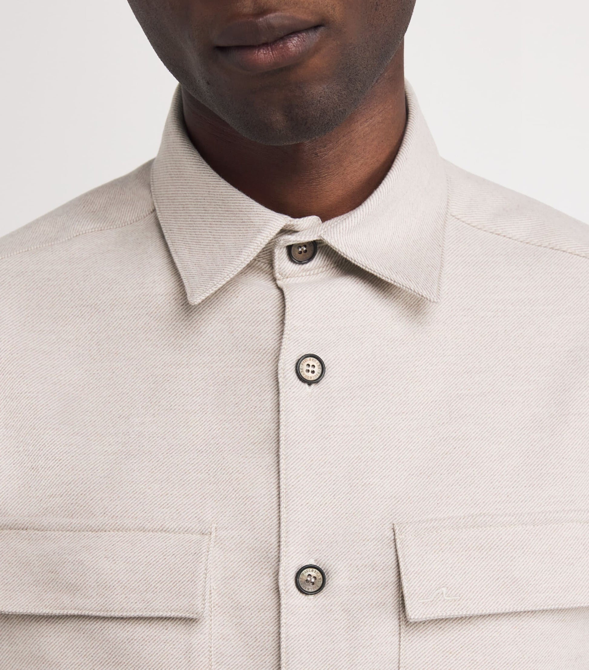 Beige Cotton-Cashmere Overshirt
