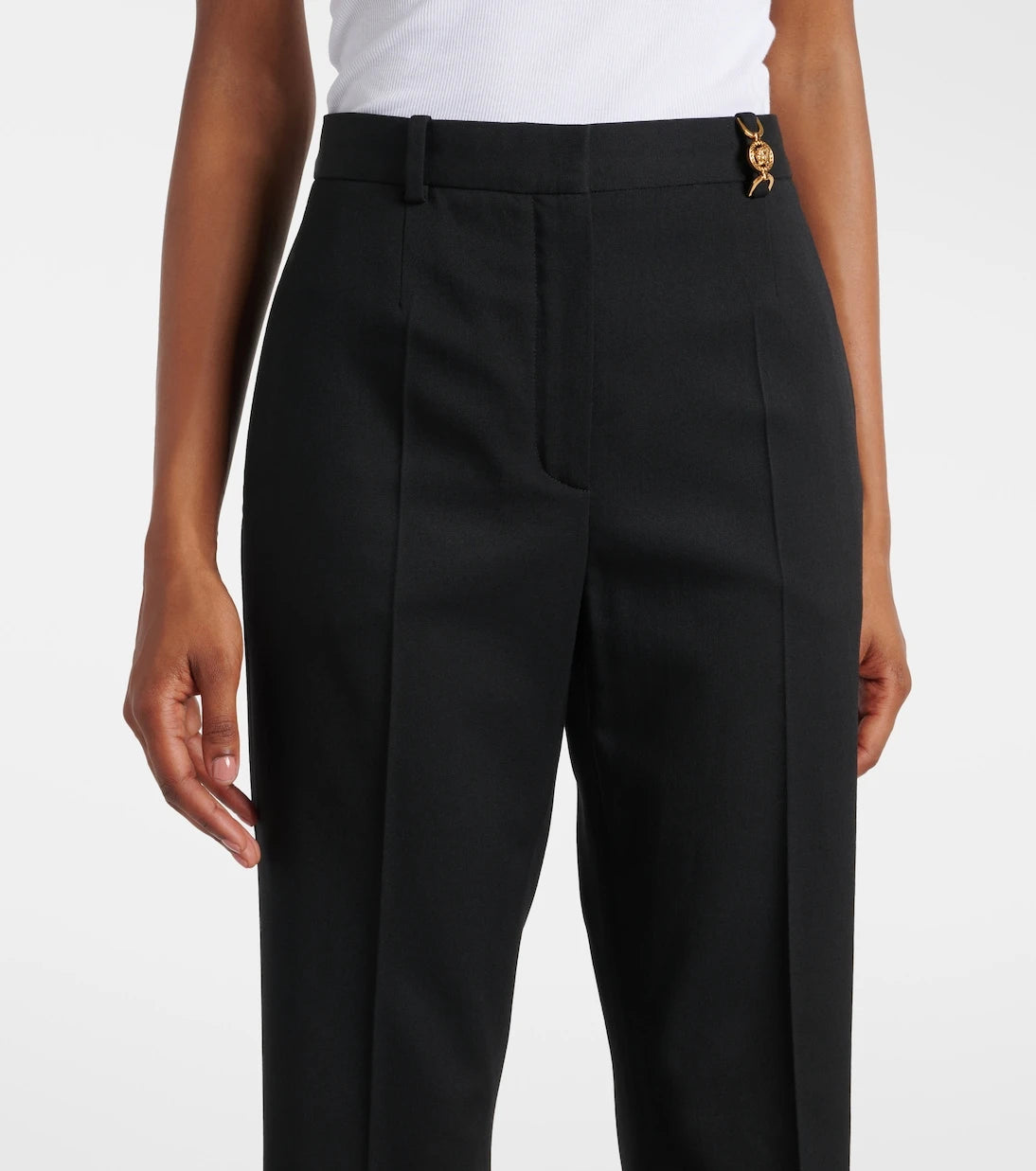 Versace - High-rise wool-blend flared pants