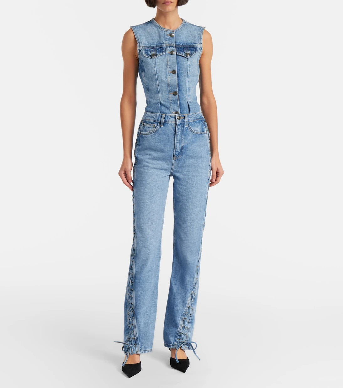Rotate - High-rise straight jeans