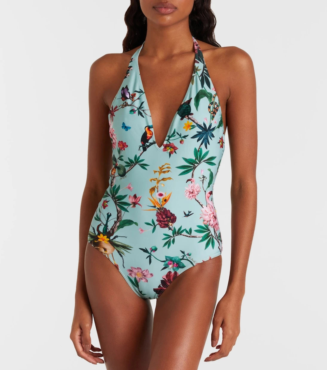 La DoubleJ - Printed halterneck swimsuit