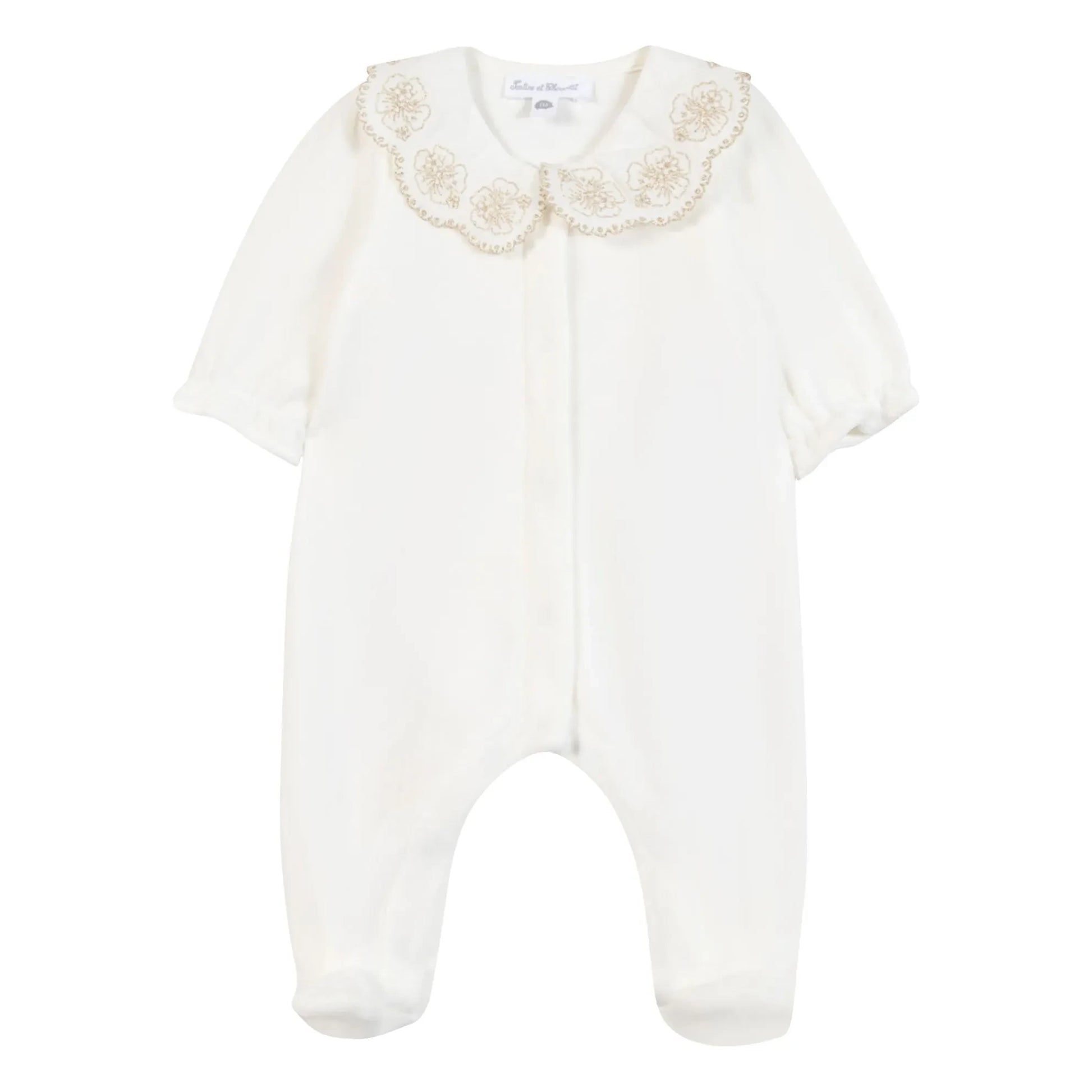 Tartine et Chocolat - Embroidered Claudine-neck pyjamas | Ecru