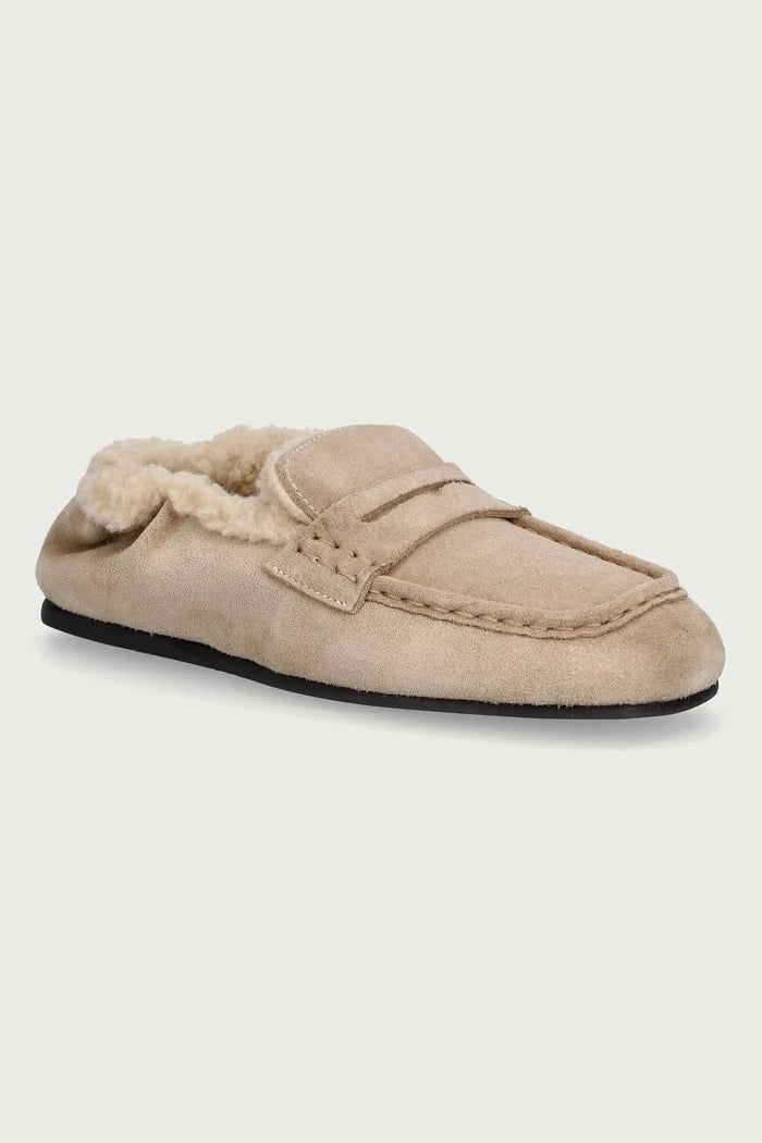 Kadın süet mokasen Penny Loafer