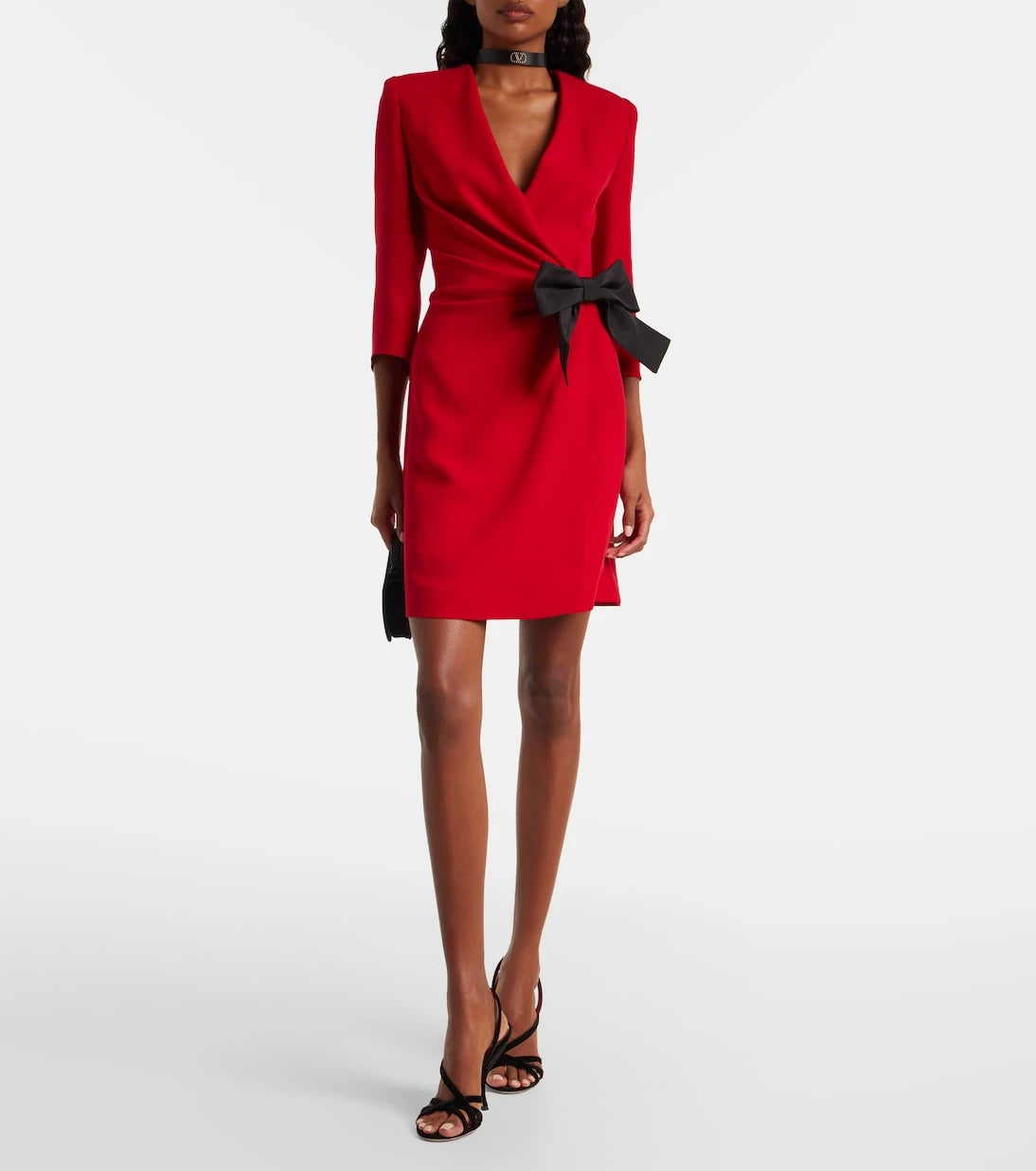 Valentino - Bow-detail silk minidress