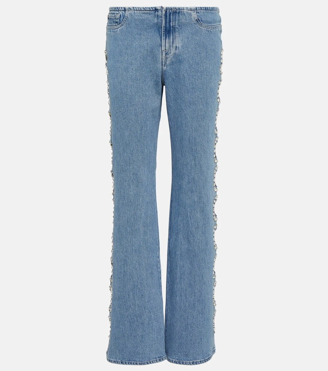 7 For All Mankind - جينز بقصة بوت كات واسعة مزين بالترتر