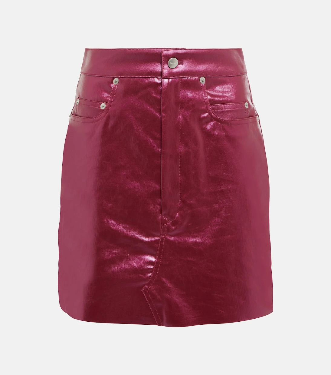Rick Owens - Coated denim miniskirt