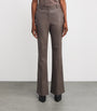 Leather Tafira Flared Trousers MUSHROOM