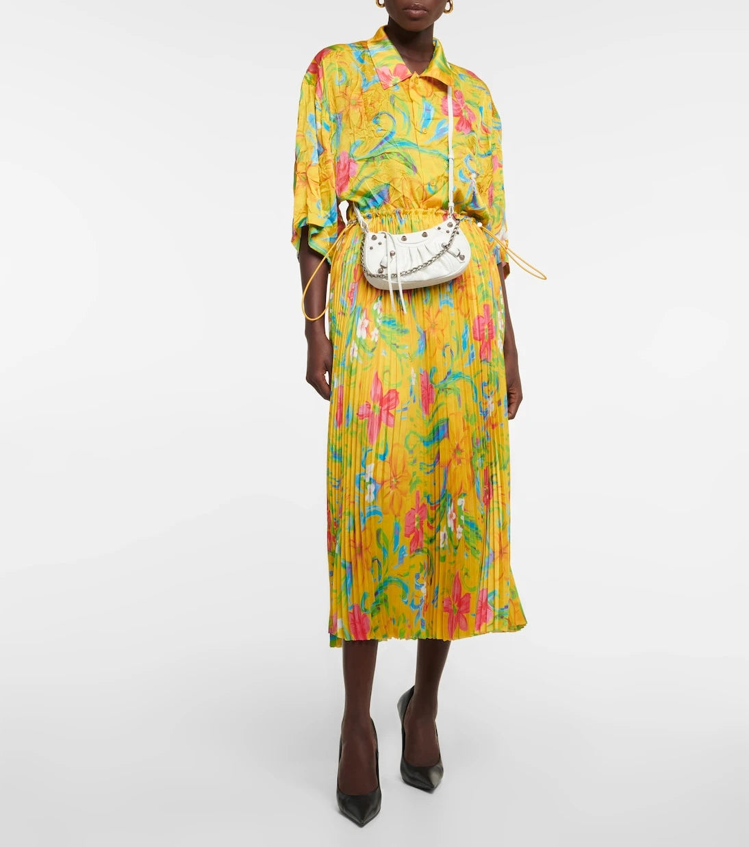 Balenciaga - حقيبة كتف Le Cagole Mini من الجلد