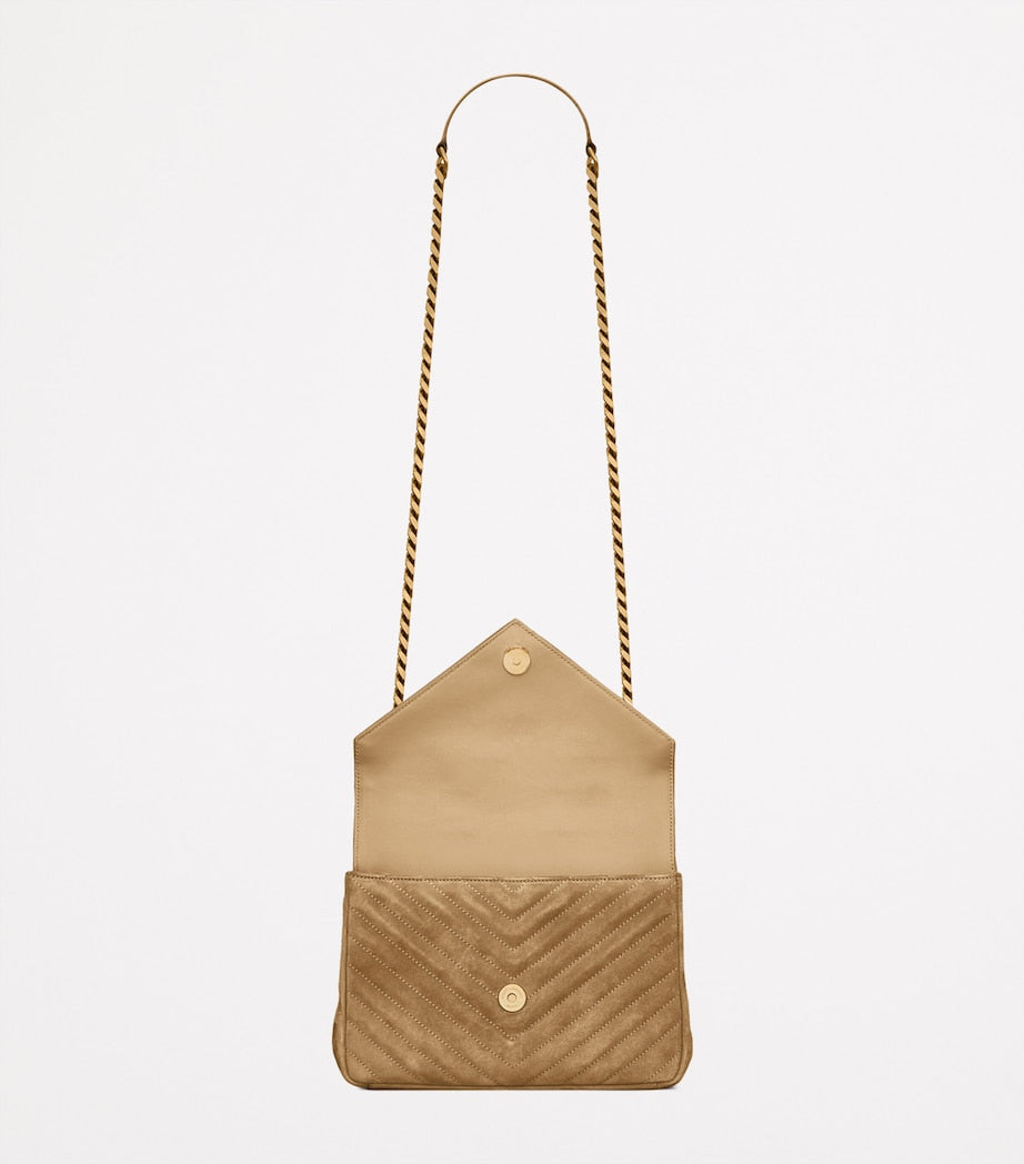 Green Medium Suede Collège Top-Handle Bag