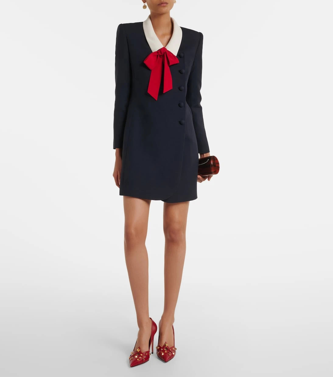 Valentino - Crepe Couture tie-neck minidress