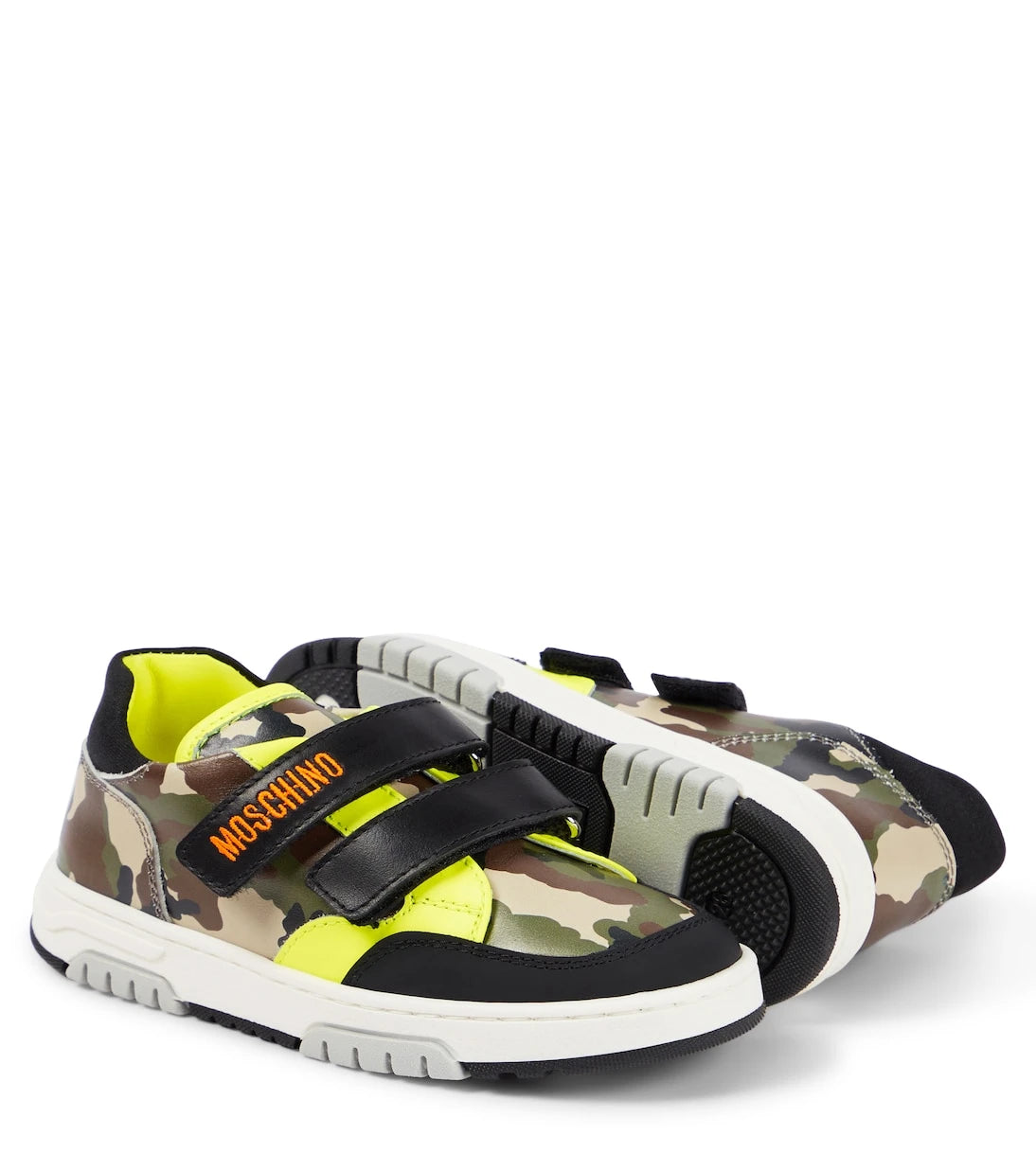 Moschino Kids - Camouflage leather sneakers
