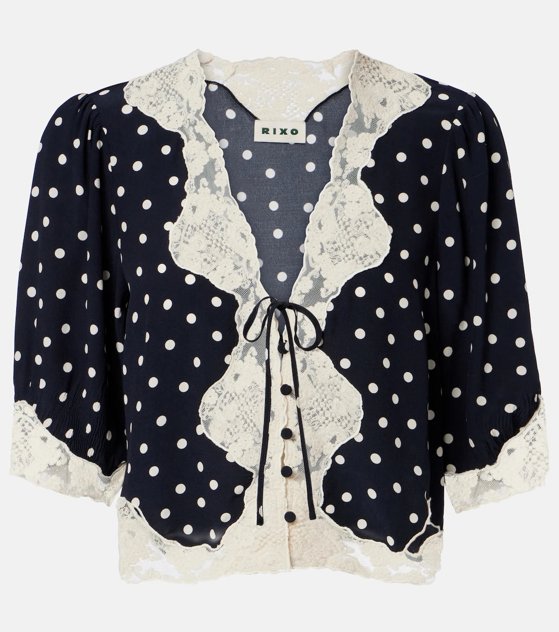 Rixo - Ursula polka-dot crêpe de chine top