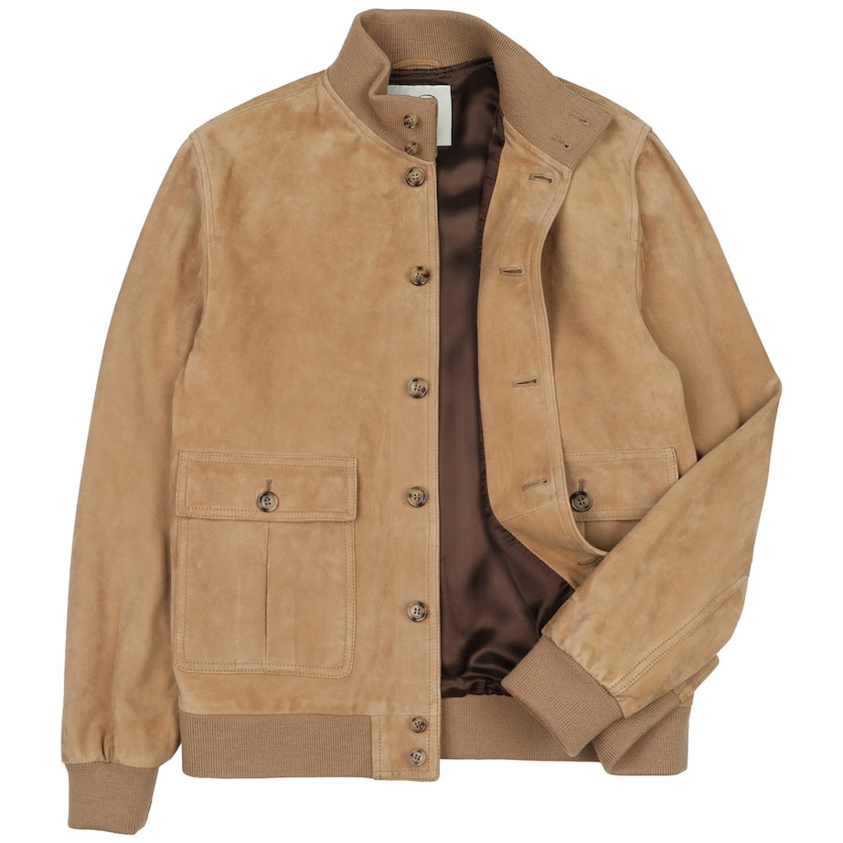 Valstar Beige Suede Valstarino Bomber Jacket