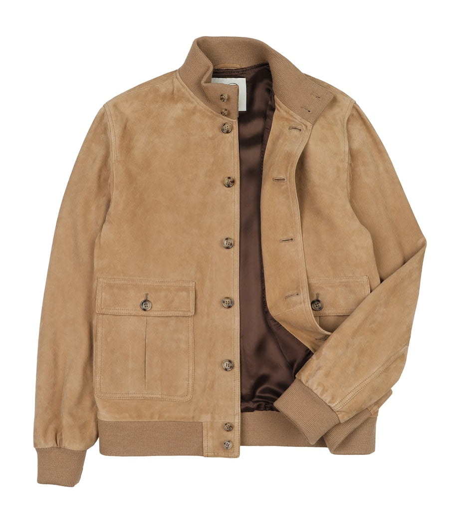 Valstar Beige Suede Valstarino Bomber Jacket