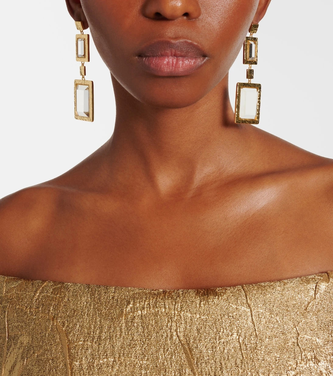 Rebecca Vallance - Embellished gold-plated drop earrings