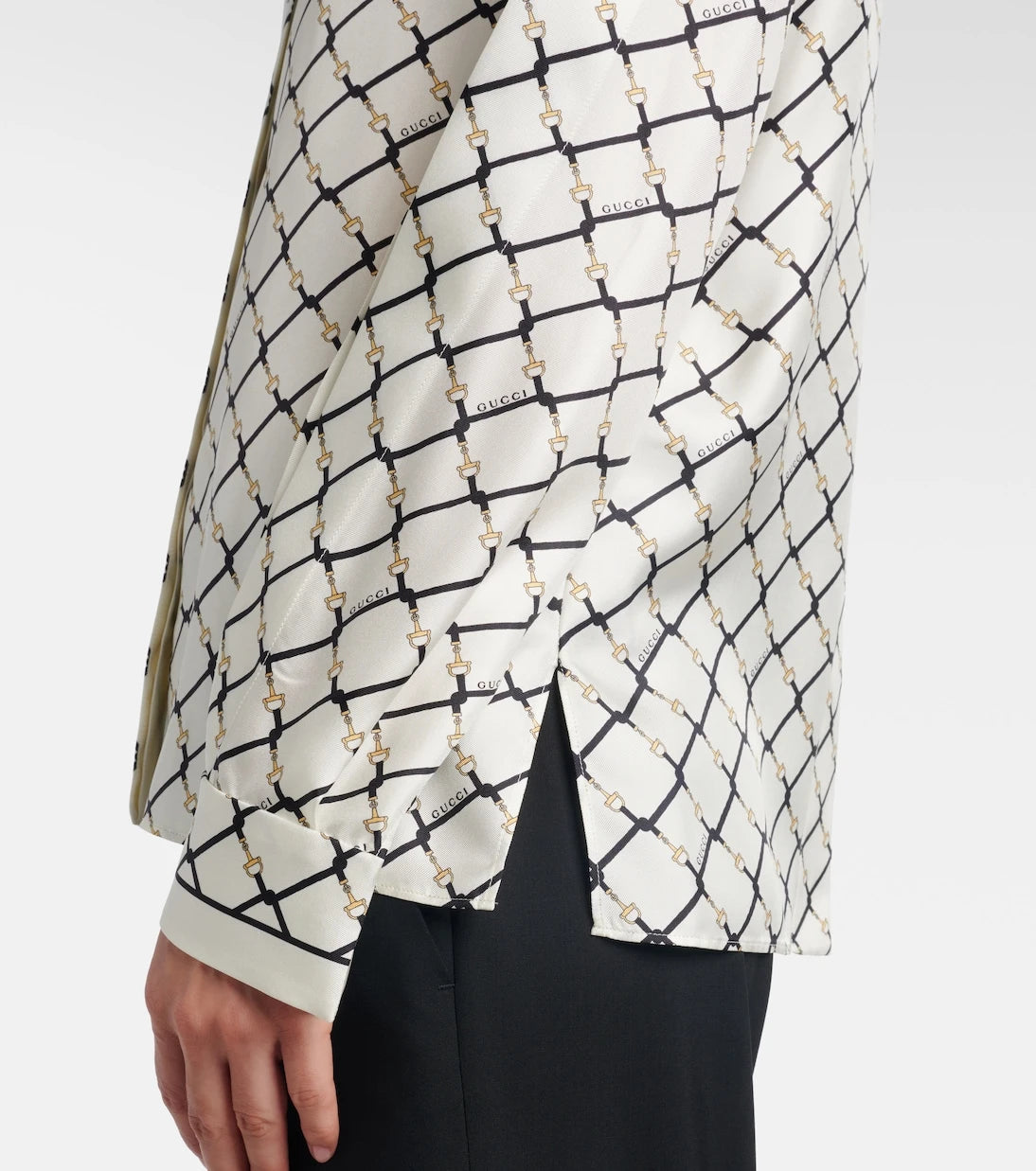 Gucci - Gucci Horsebit silk twill shirt