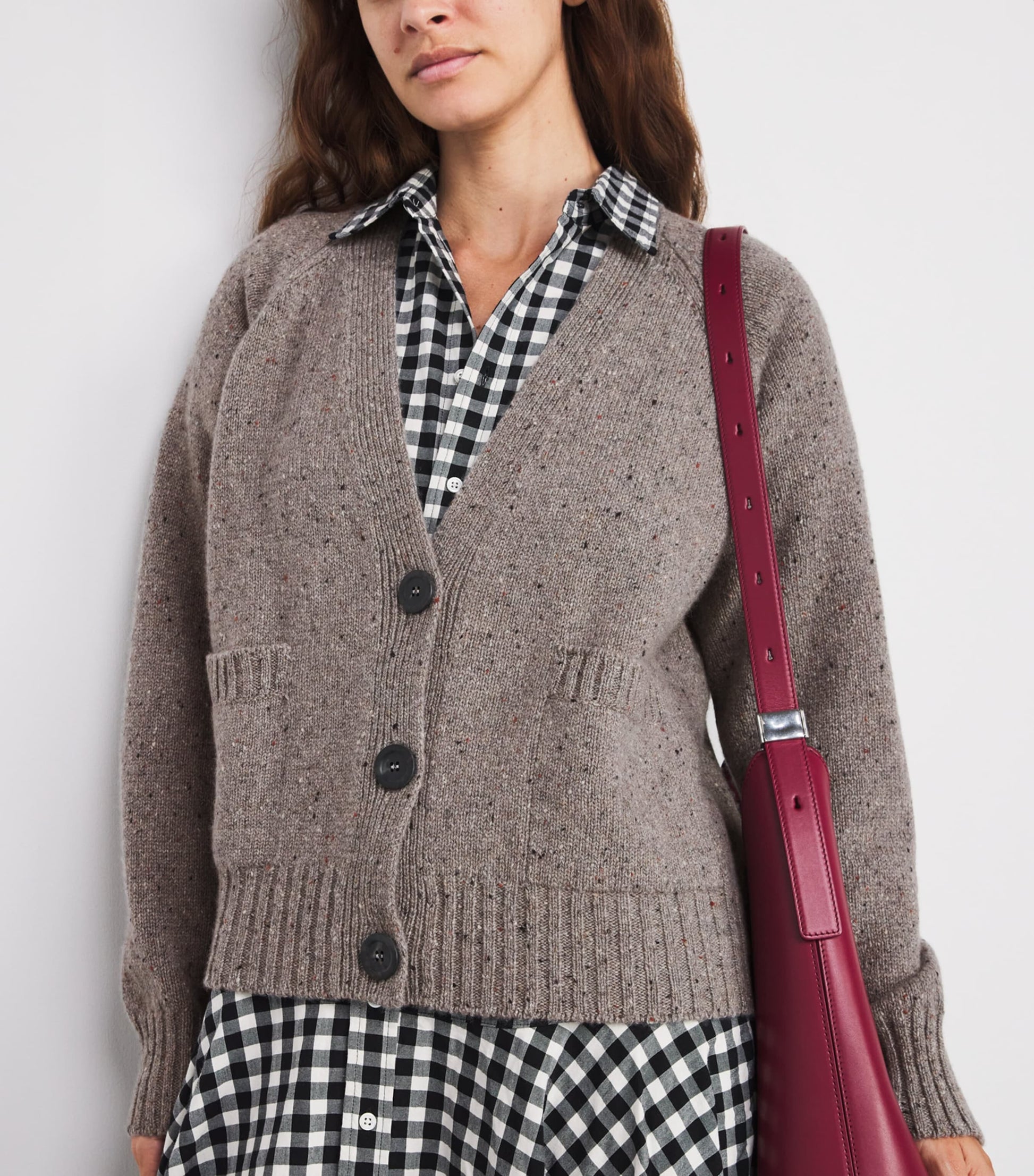 Johnstons Of Elgin Beige Donegal Cashmere Relaxed Cardigan