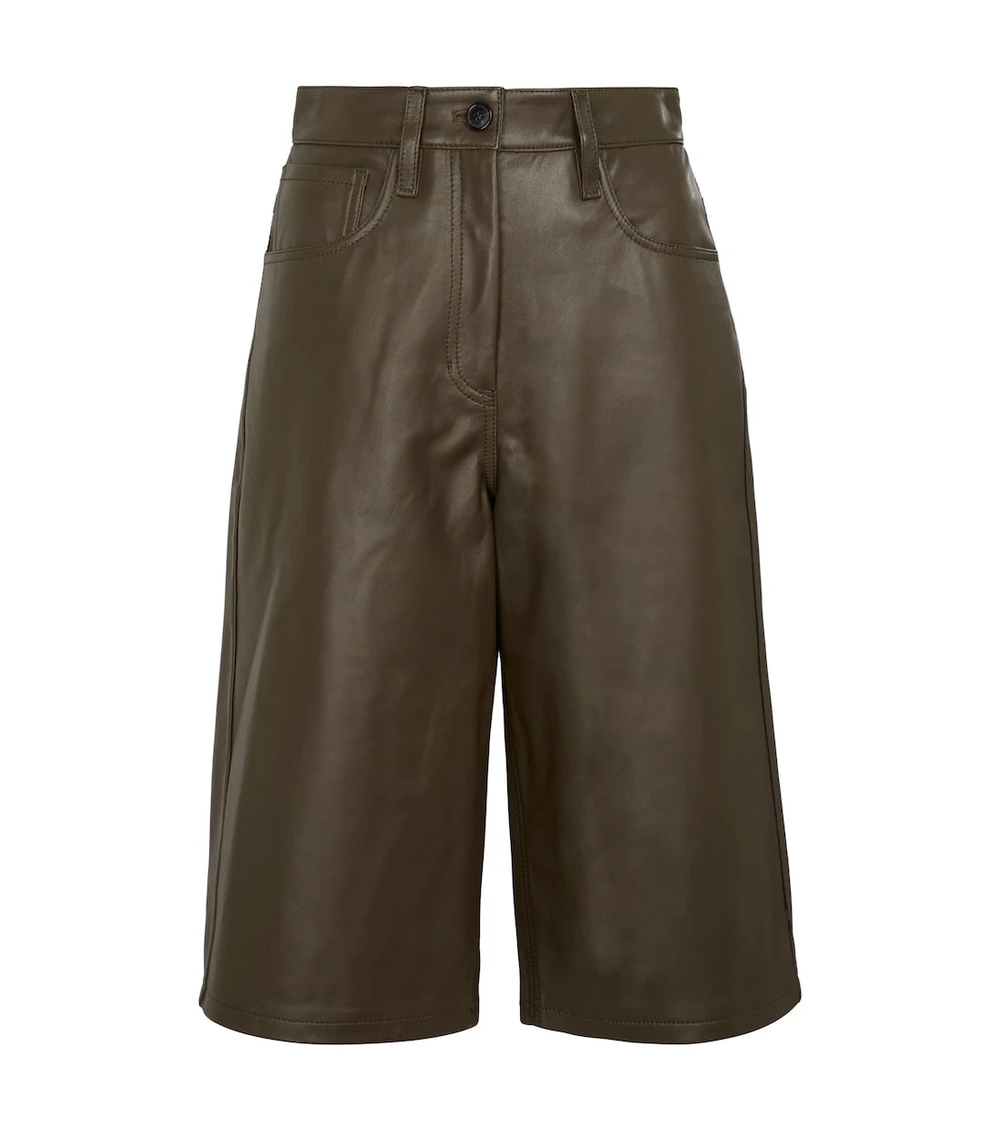 Dries Van Noten - Leather Bermuda shorts