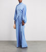 Blue Charmeuse Crinkle Cristo Gown