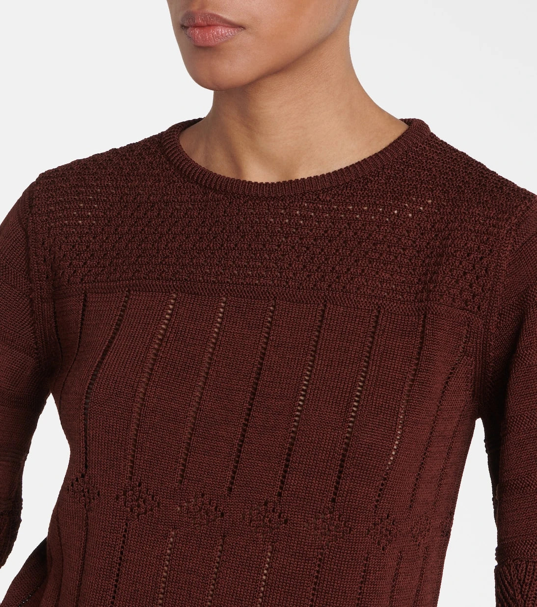 Eres - Rêverie open-knit cotton-blend top