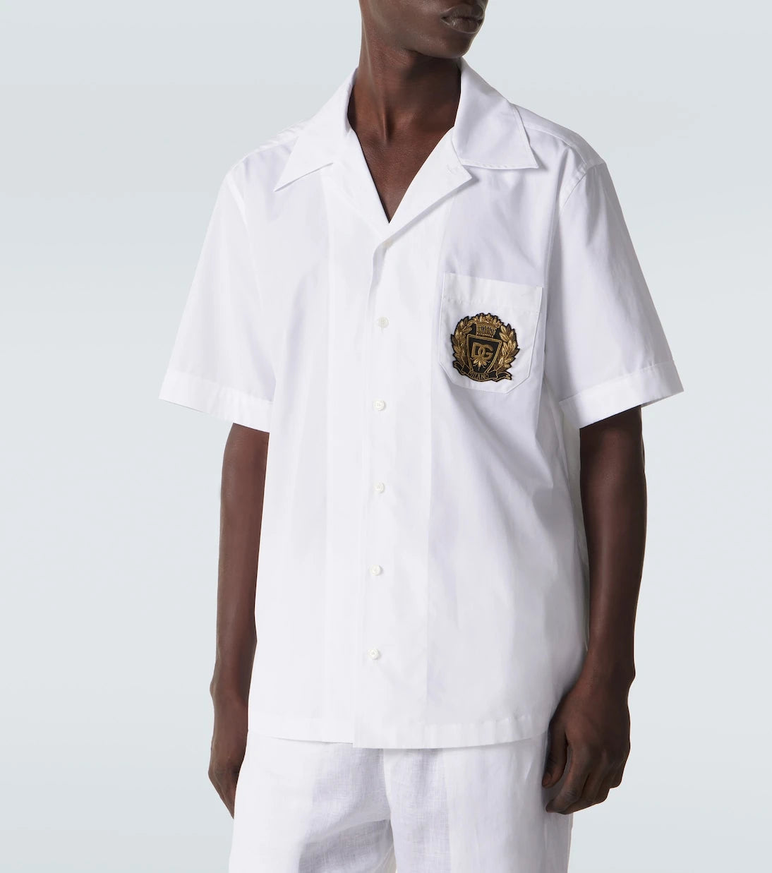 Dolce&Gabbana - Logo cotton poplin bowling shirt