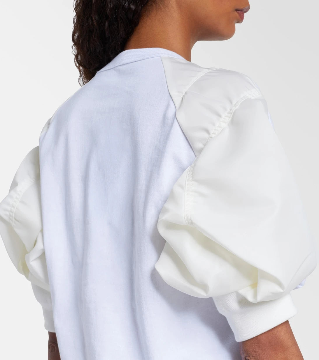 Sacai - Cotton jersey and twill T-shirt