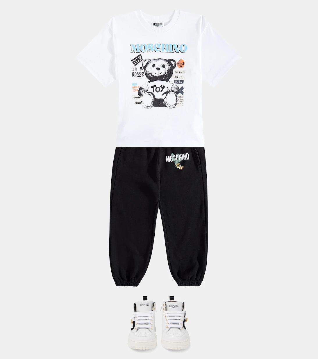 Moschino Kids - Logo leather sneakers