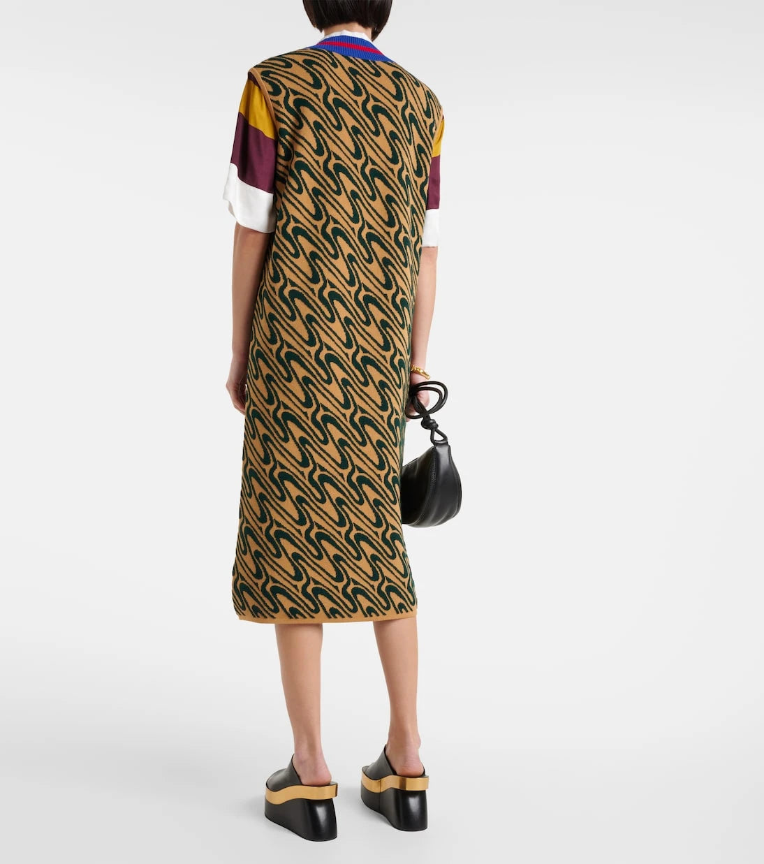 Dries Van Noten - Jakarlı midi elbise