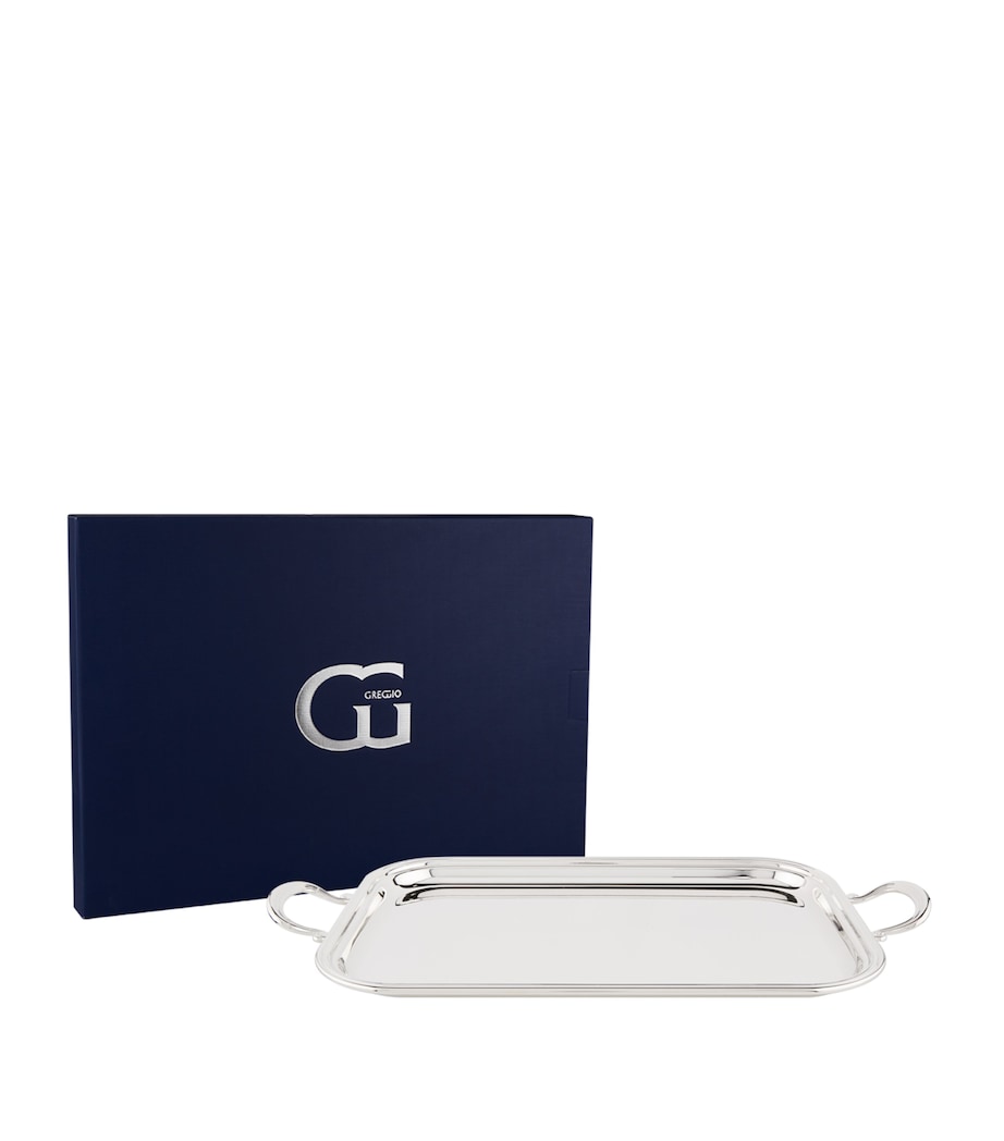 Greggio Silver Plated English Tray With Handles (39cm X 26cm)