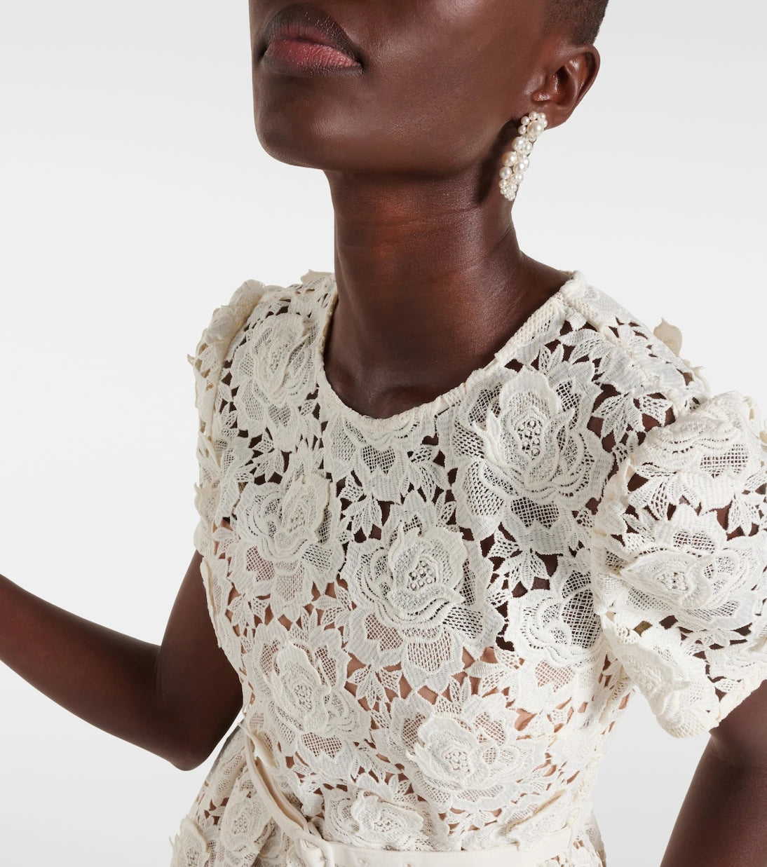 Self-Portrait - Floral lace midi dress