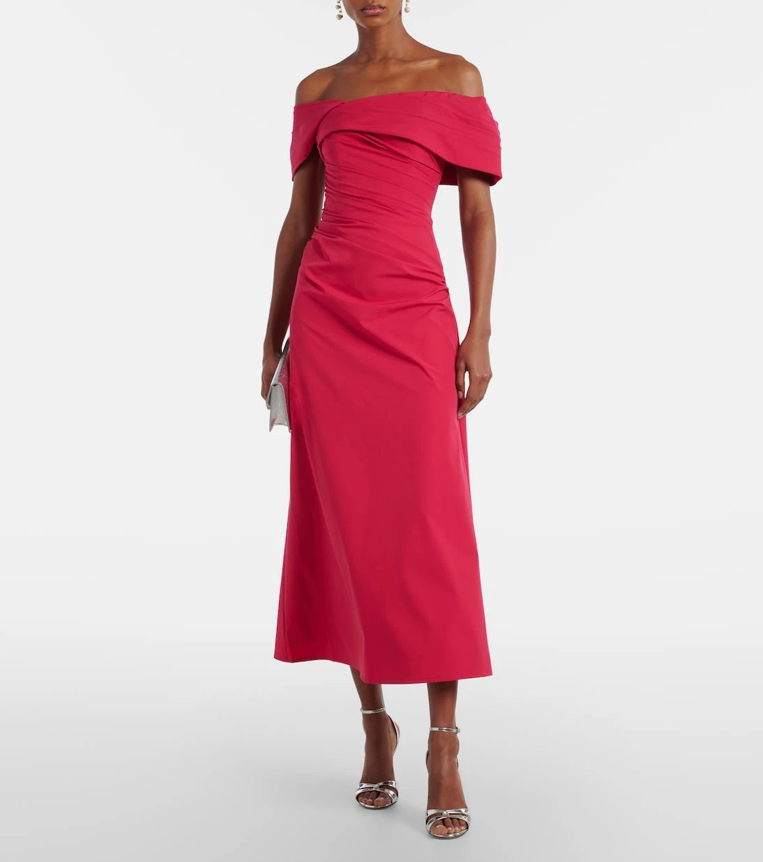 Rachel Gilbert - Gale draped off-shoulder cocktail dress