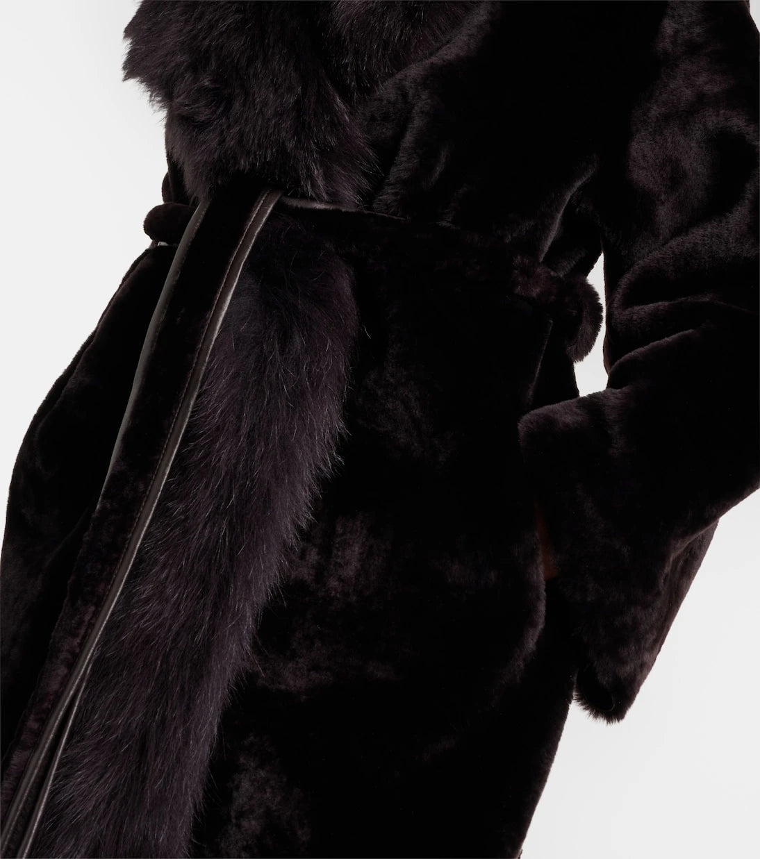Nour Hammour - Isadora reversible shearling wrap coat
