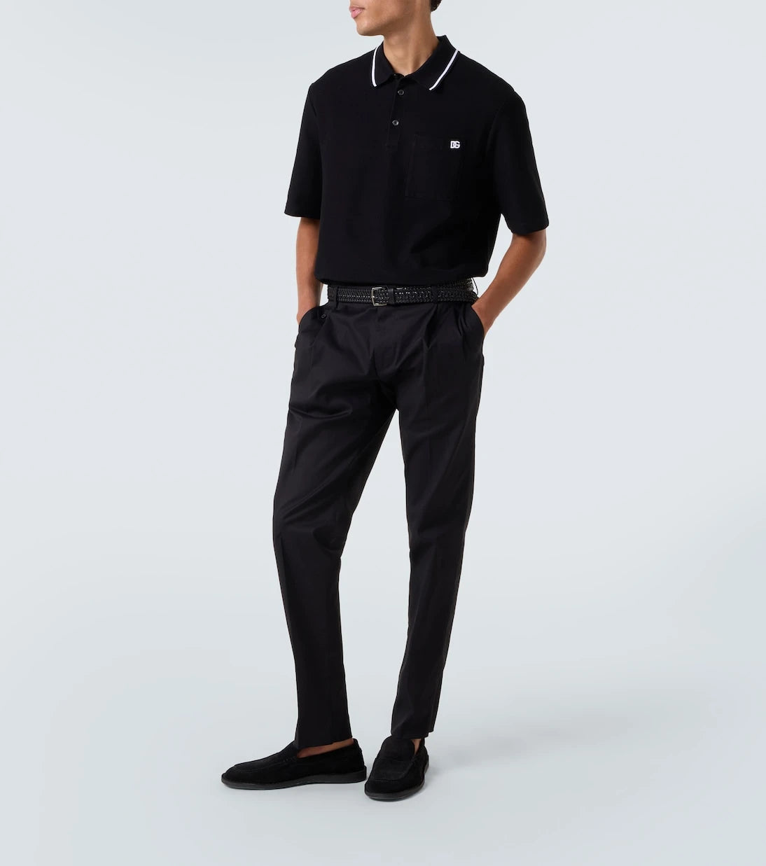 Dolce&Gabbana - DG embroidered cotton polo shirt