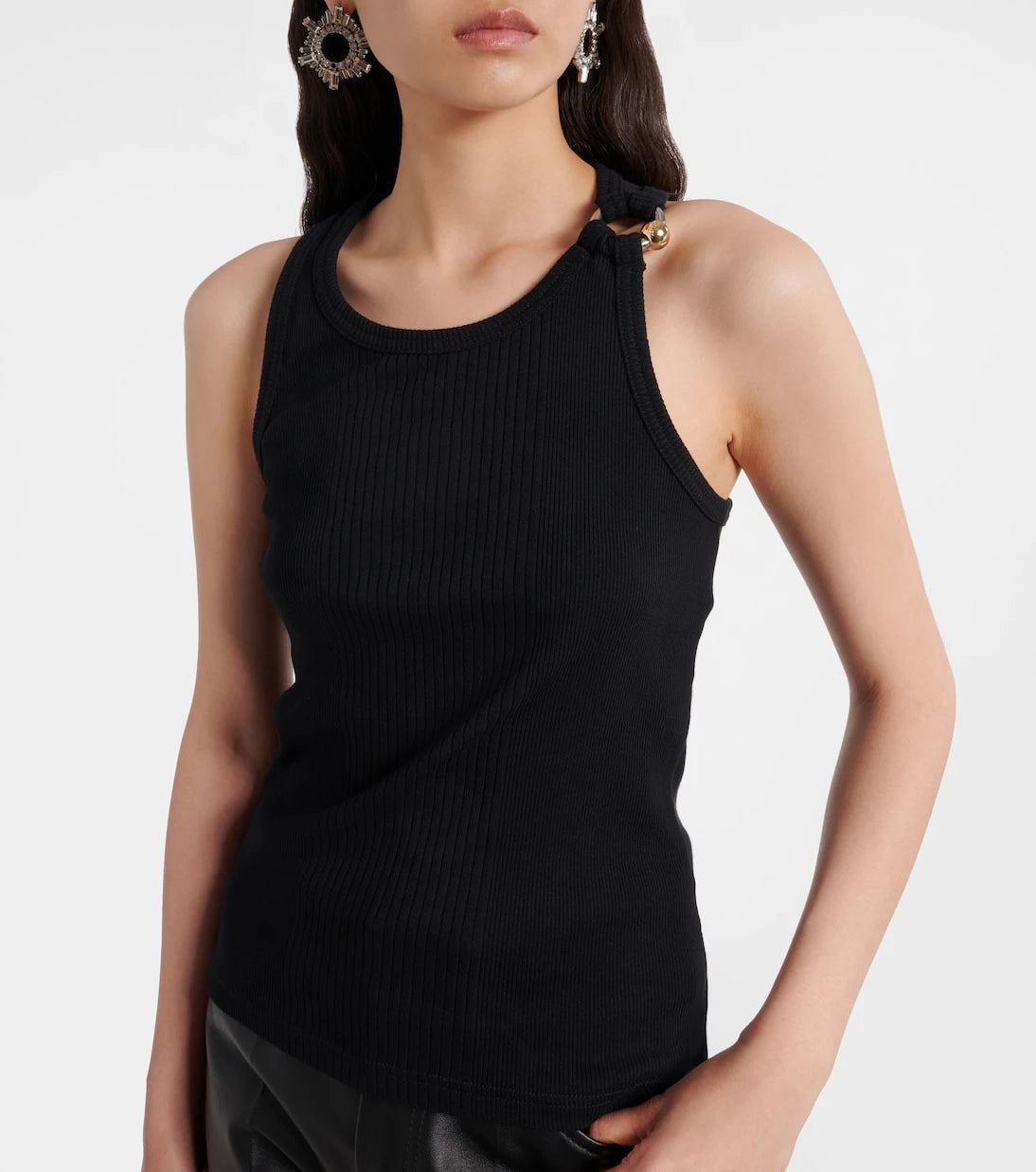Jean Paul Gaultier - Piercing cotton jersey tank top