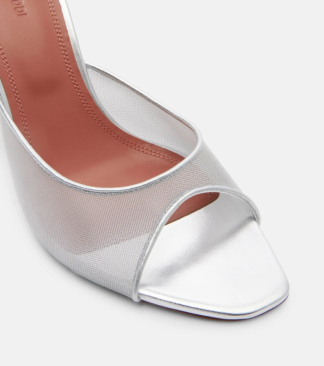Amina Muaddi - Alexa leather-trimmed mesh mules