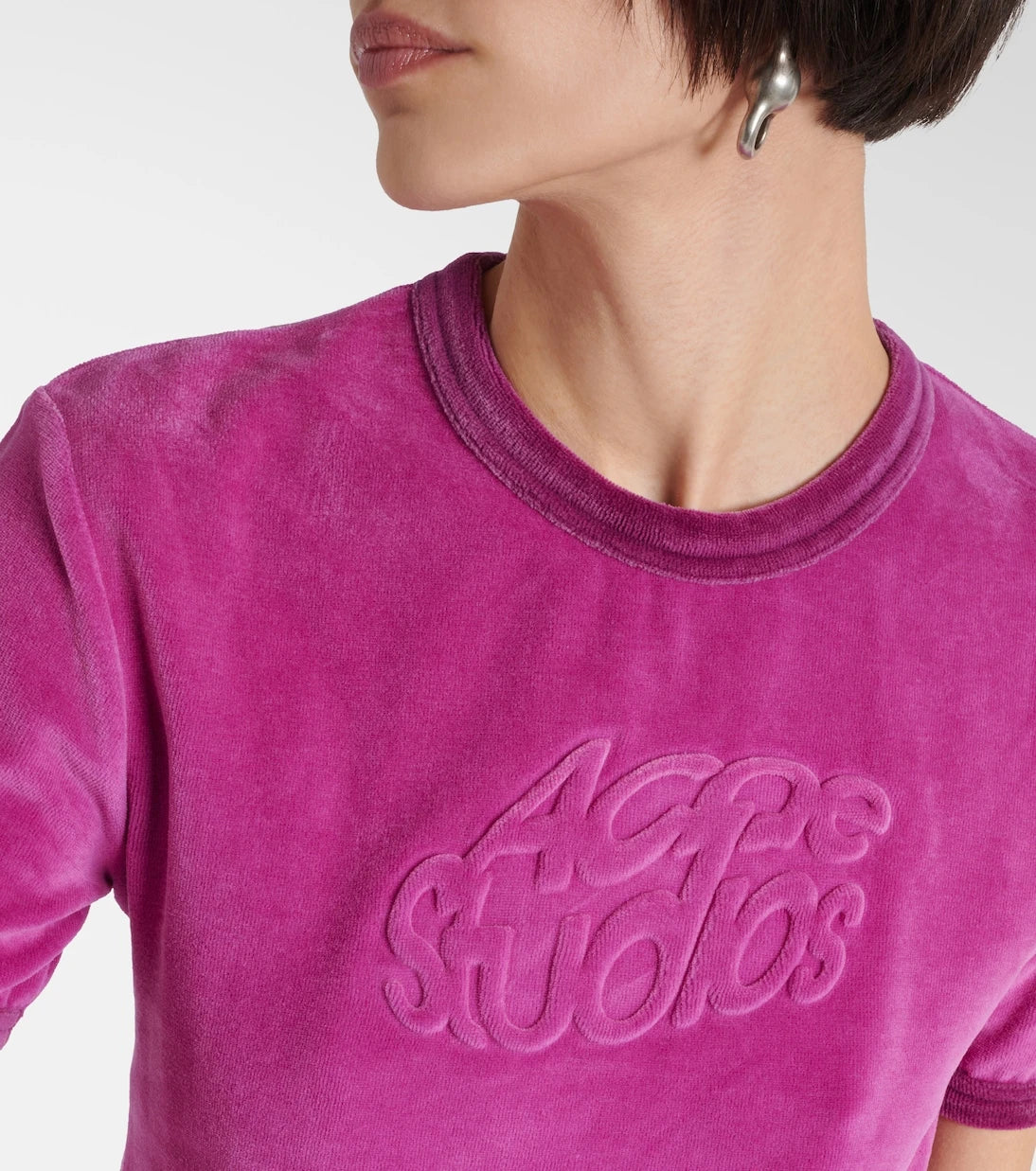 Acne Studios - Logo-embossed cotton-blend T-shirt