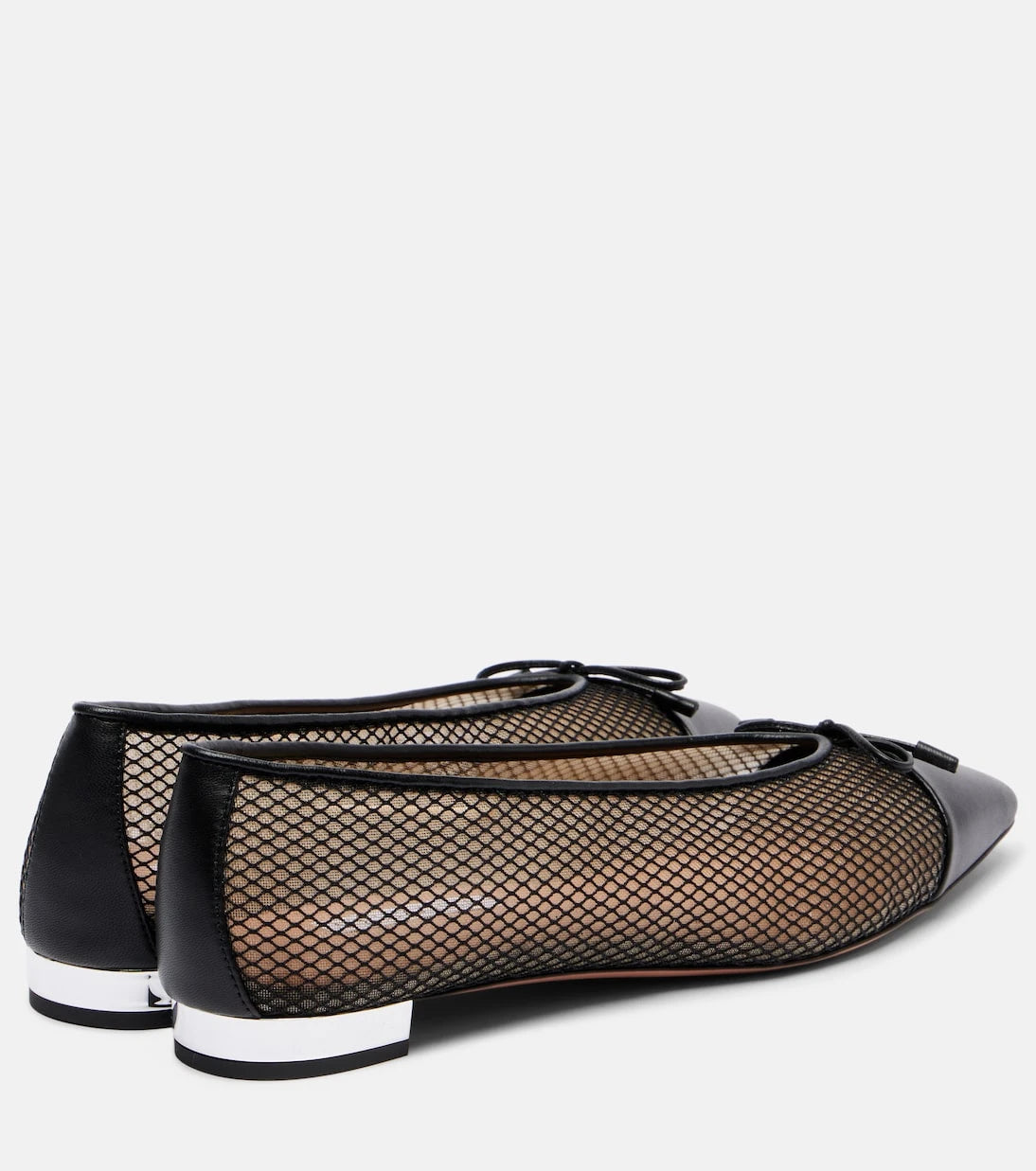 Aquazzura - Gioia mesh and leather ballet flats