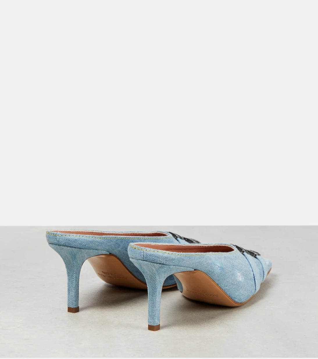 Acne Studios - حذاء دنيم مزين بكعب عالٍ