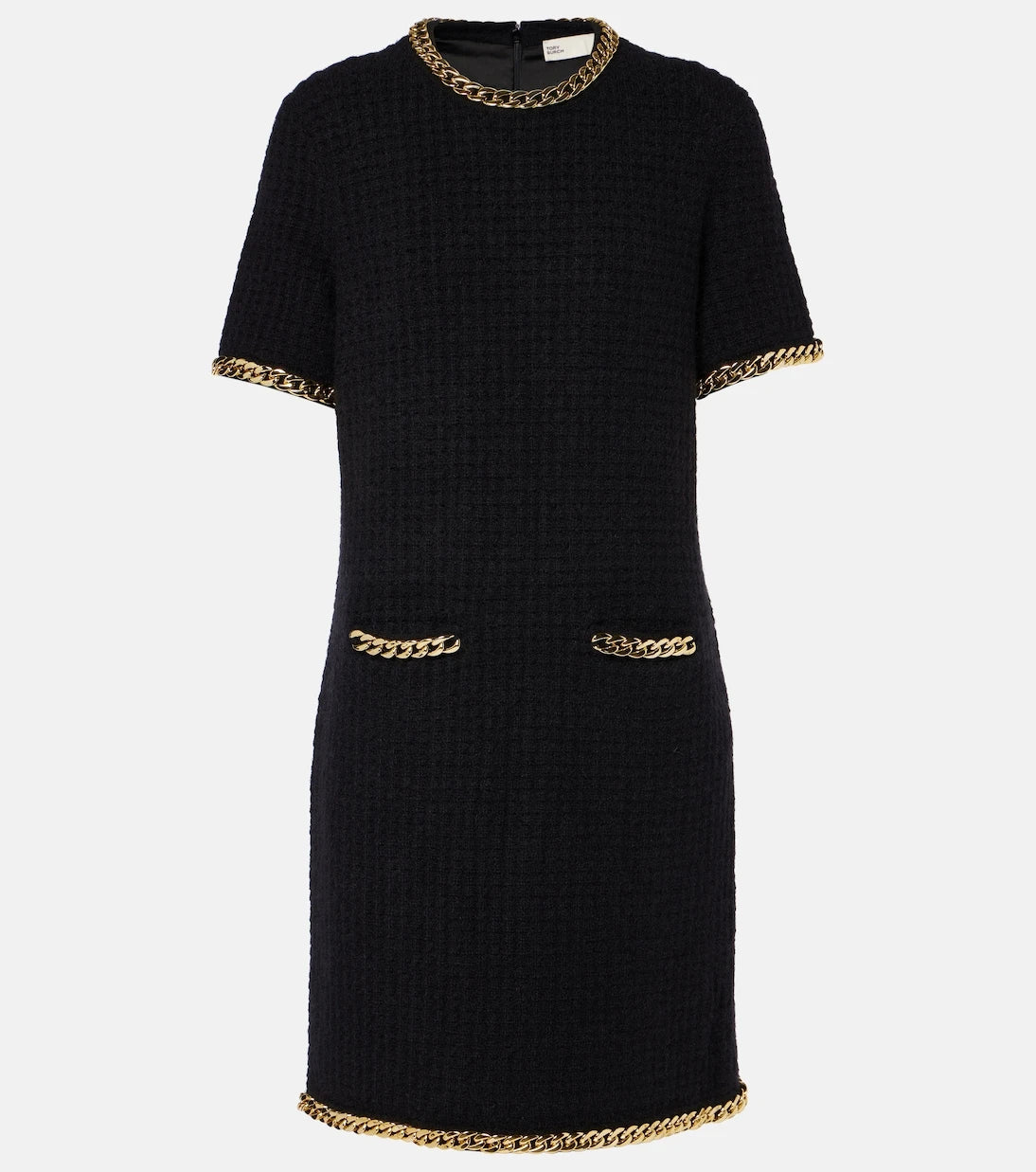 Tory Burch - Chain-detail waffle-knit minidress