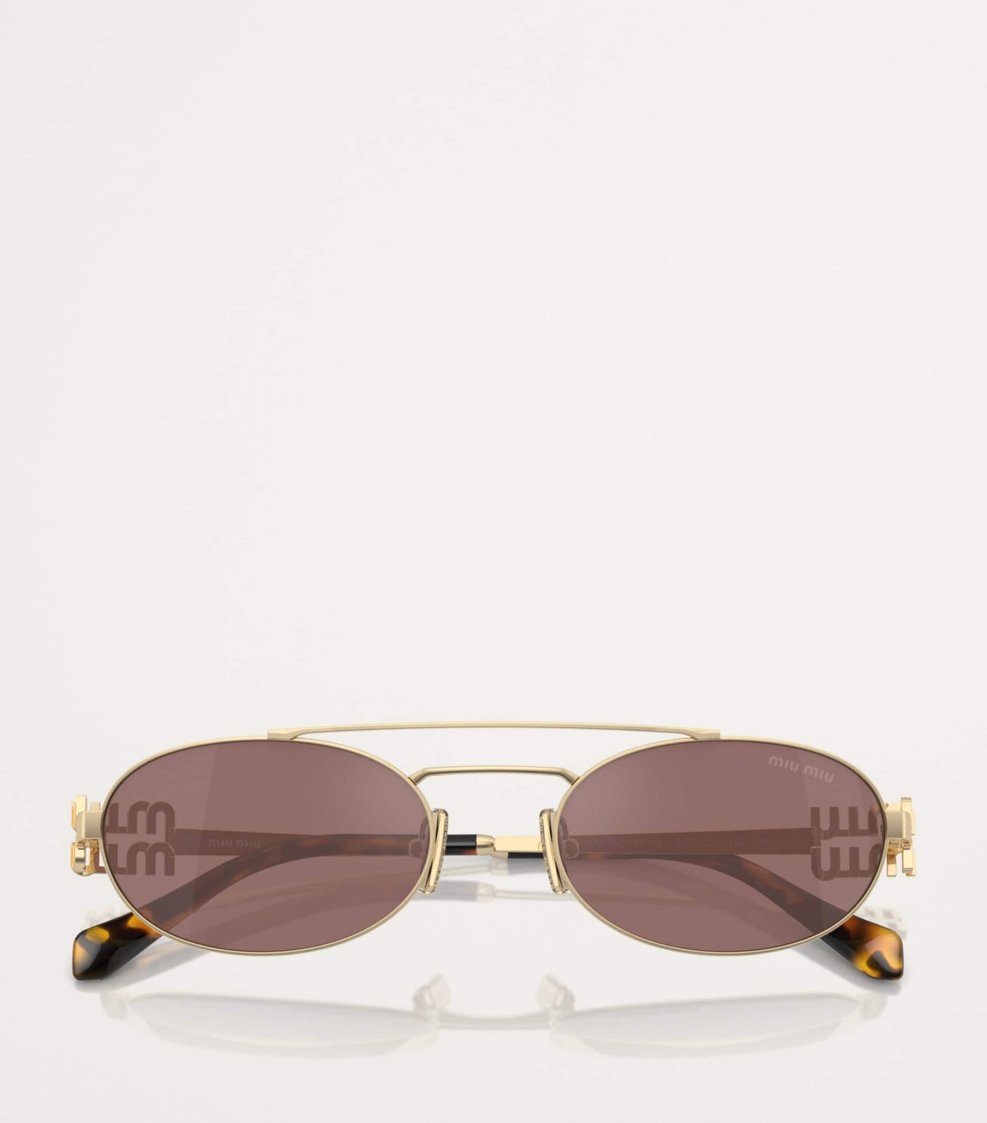 Gold Metal Oval Sunglasses