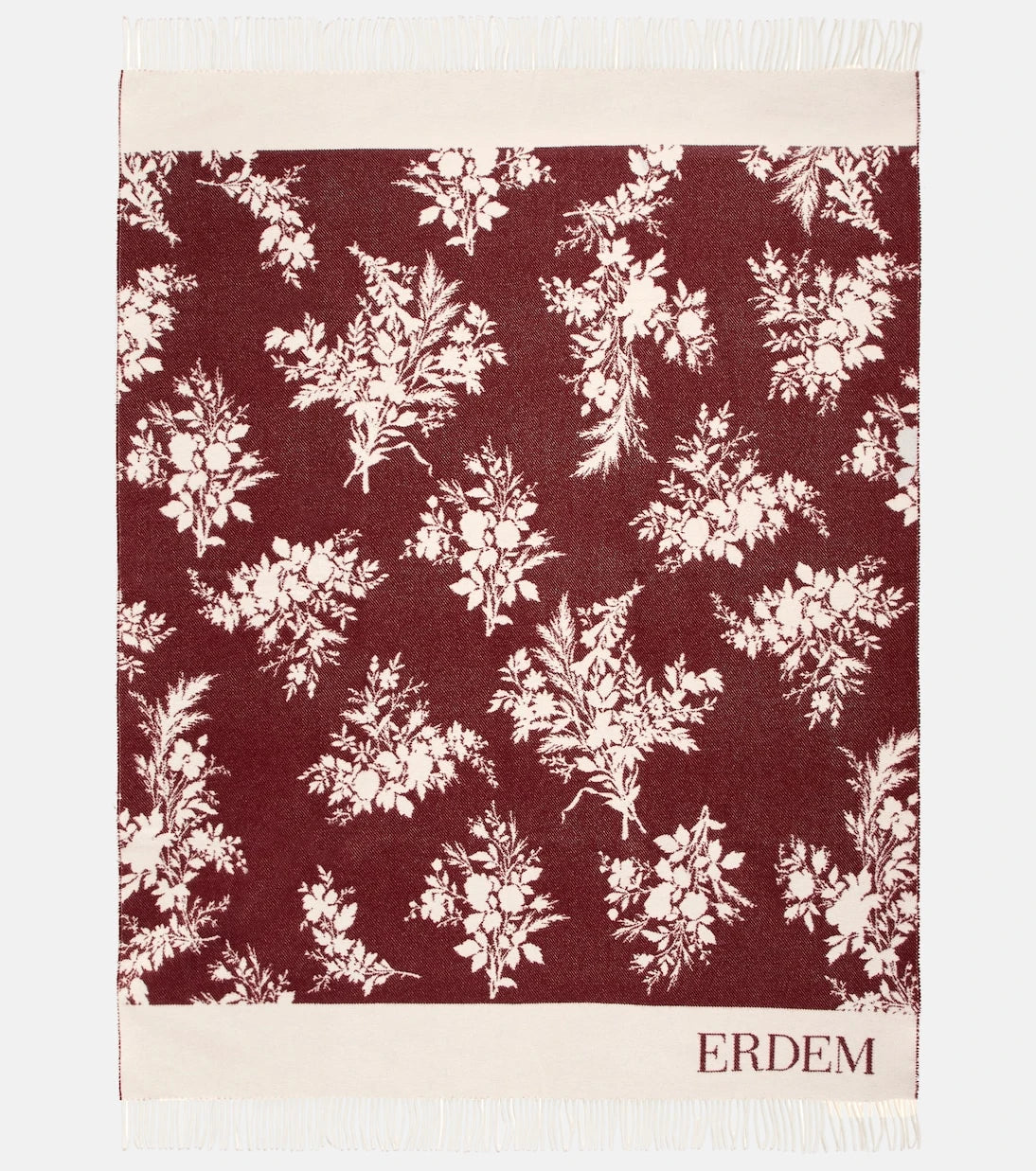 Erdem - Floral jacquard wool-blend blanket