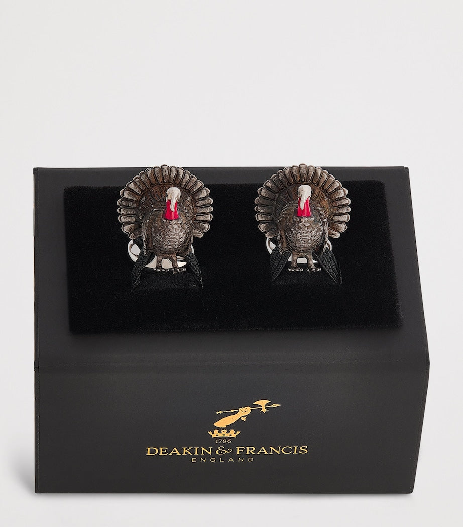 Deakin & Francis Sterling Silver Wild Turkey Cufflinks