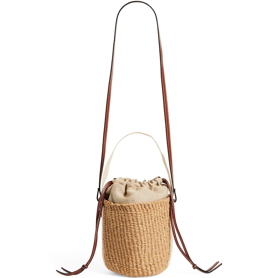 Brown Small Woody Basket Bag