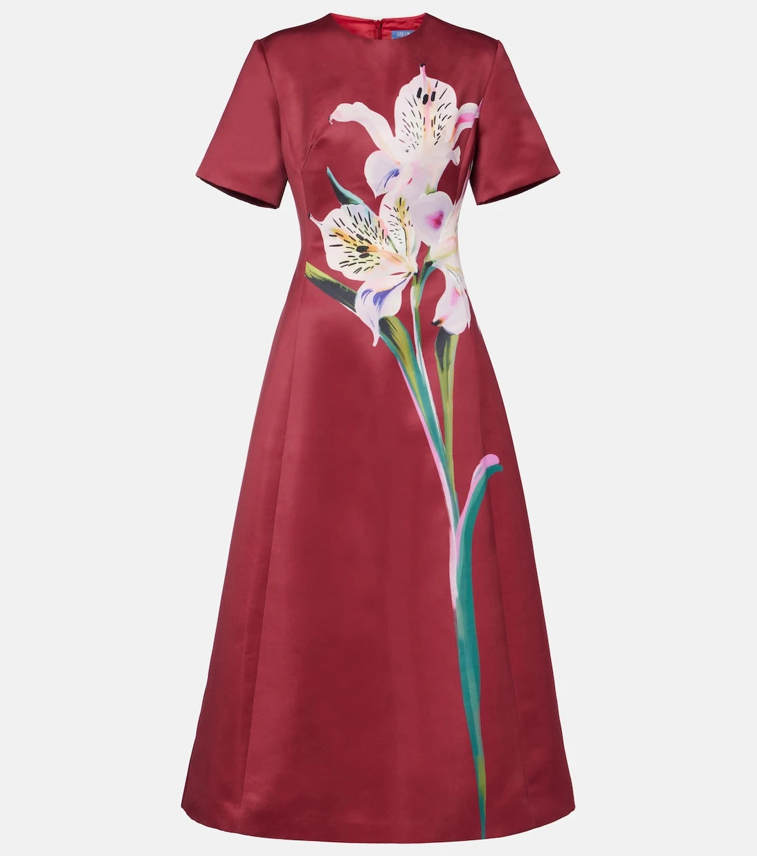 Leo Lin - Caroline floral satin midi dress