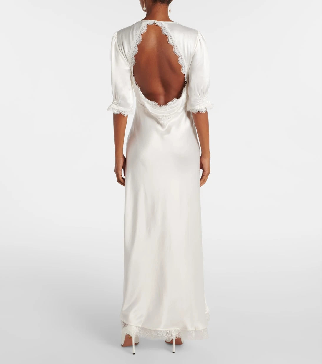 Rixo - Annabella lace-trimmed satin maxi dress
