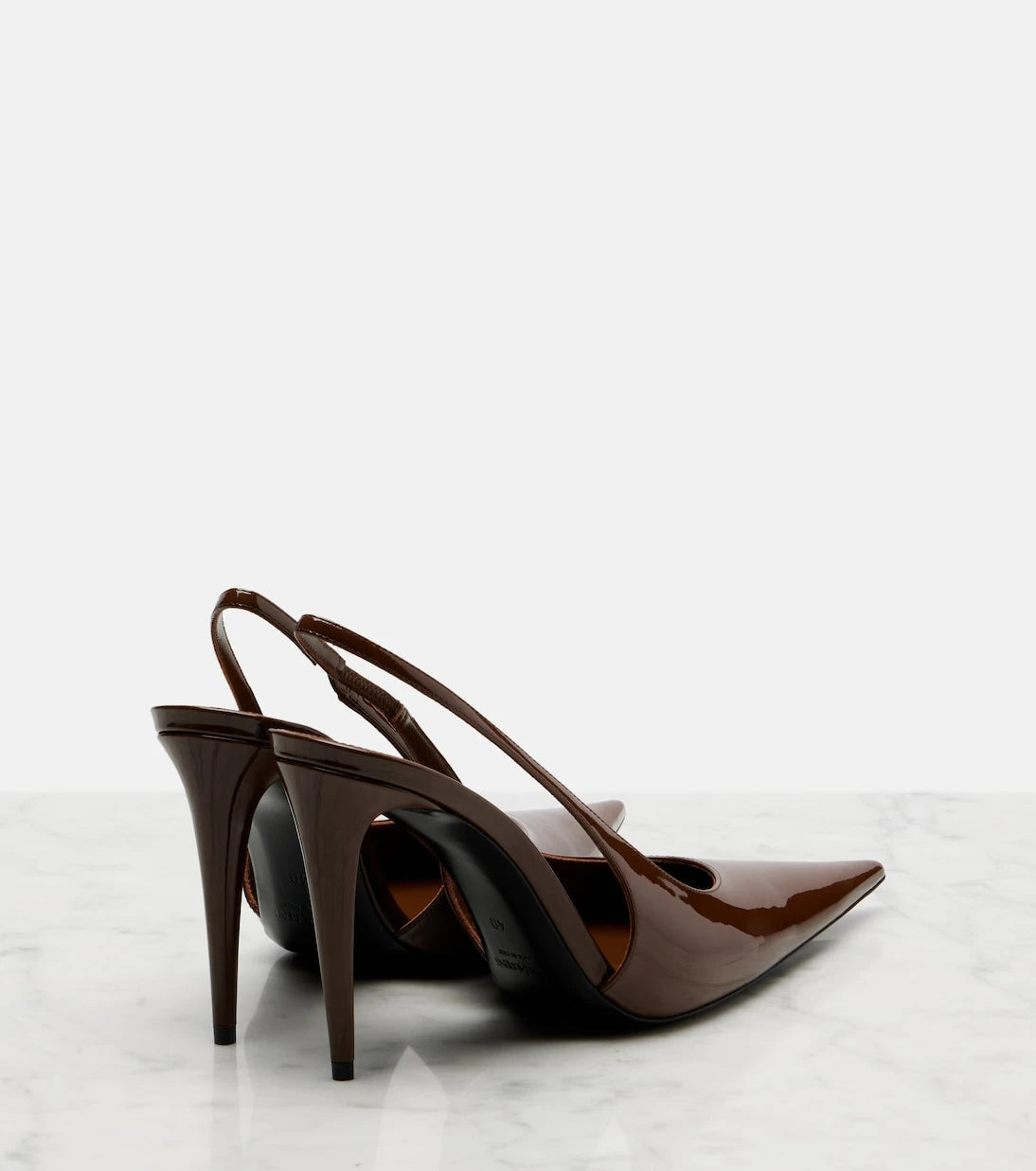 Saint Laurent - Guermantes patent leather slingback pumps