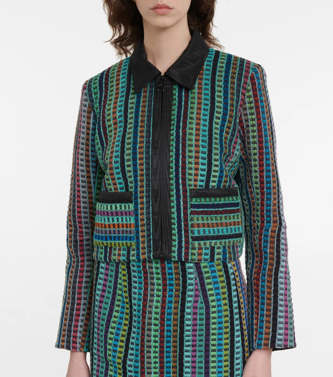 Marine Serre - Cropped cotton terry jacket