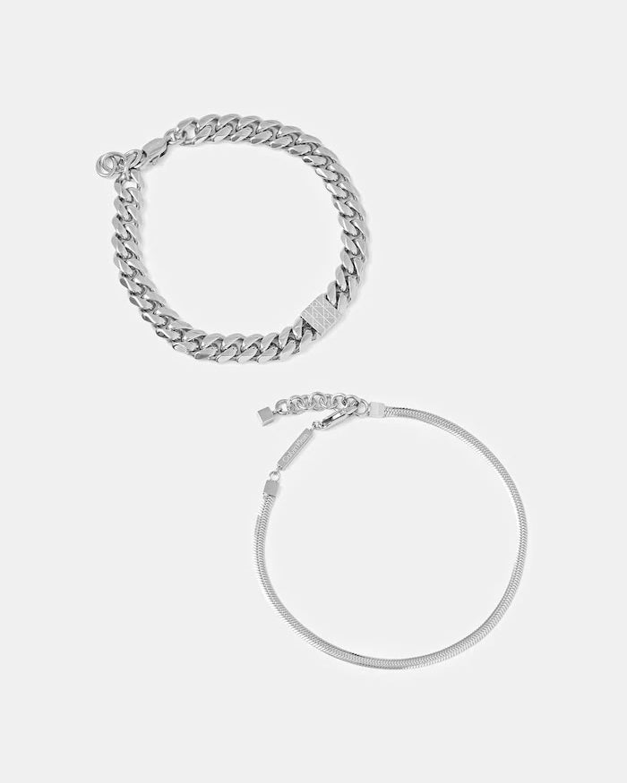 Calvin Klein erkek paslanmaz çelik bileklik 2 parça