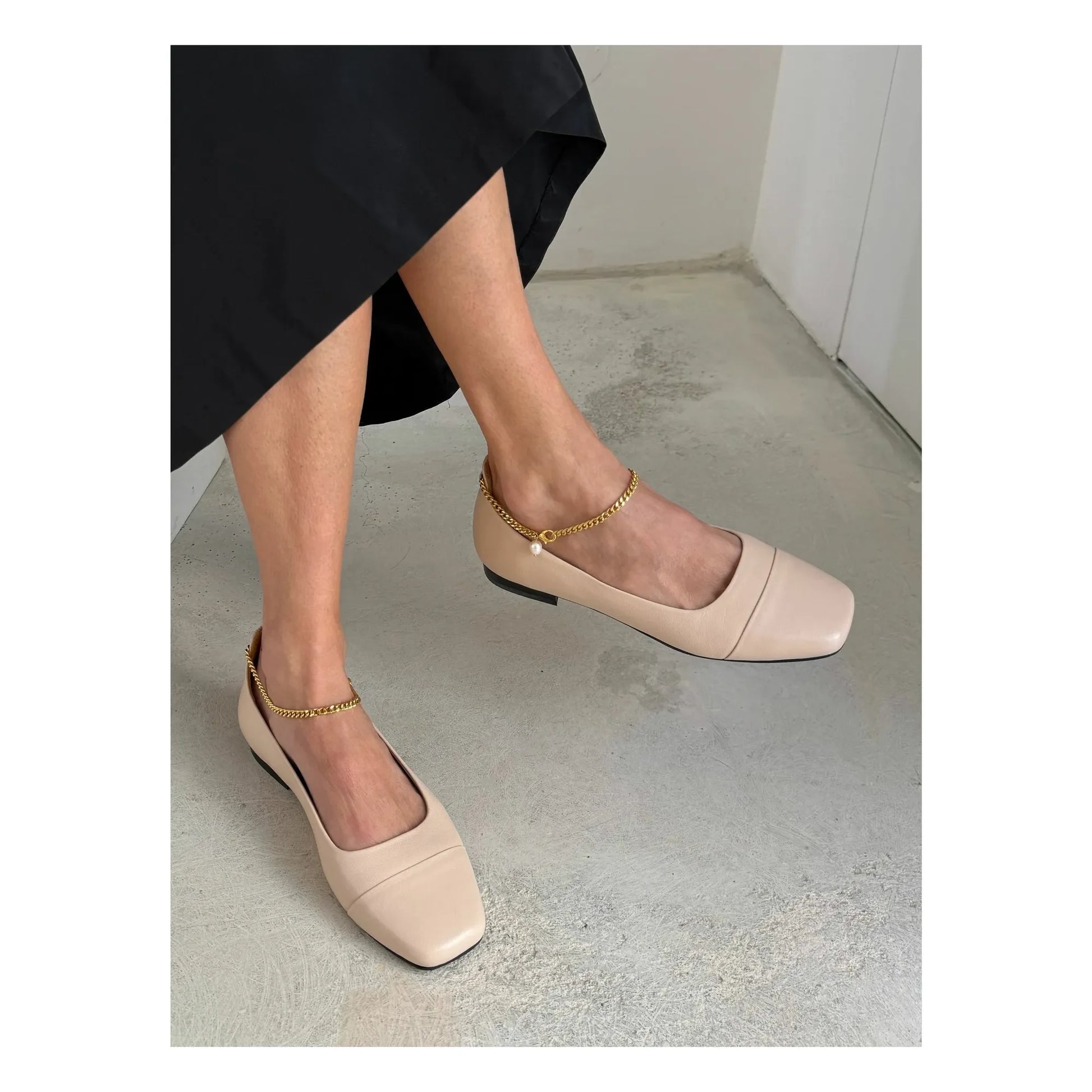 Lachoix - Leather ballerinas | Nude