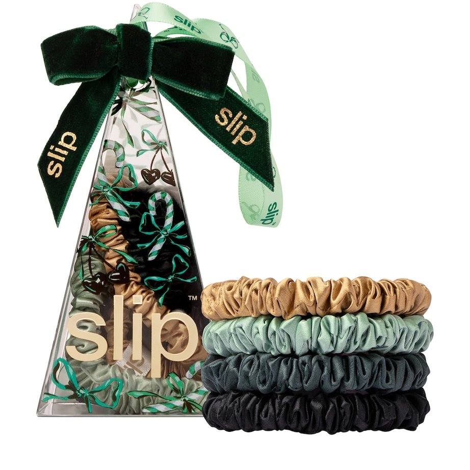 Mulberry Silk Skinny Scrunchies in Tree Decoration (Set of 4)