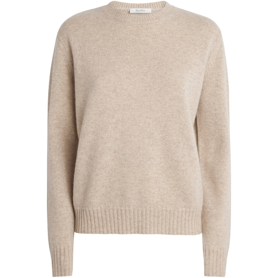 Beige Cashmere Knit Sweater